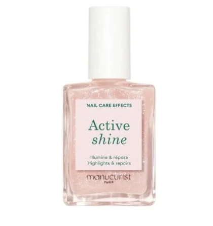 Лак для нігтів Manucurist ACTIVE SHINE – відновлення і захист, лікувальне покриття з AHA-кислотами, 15мл