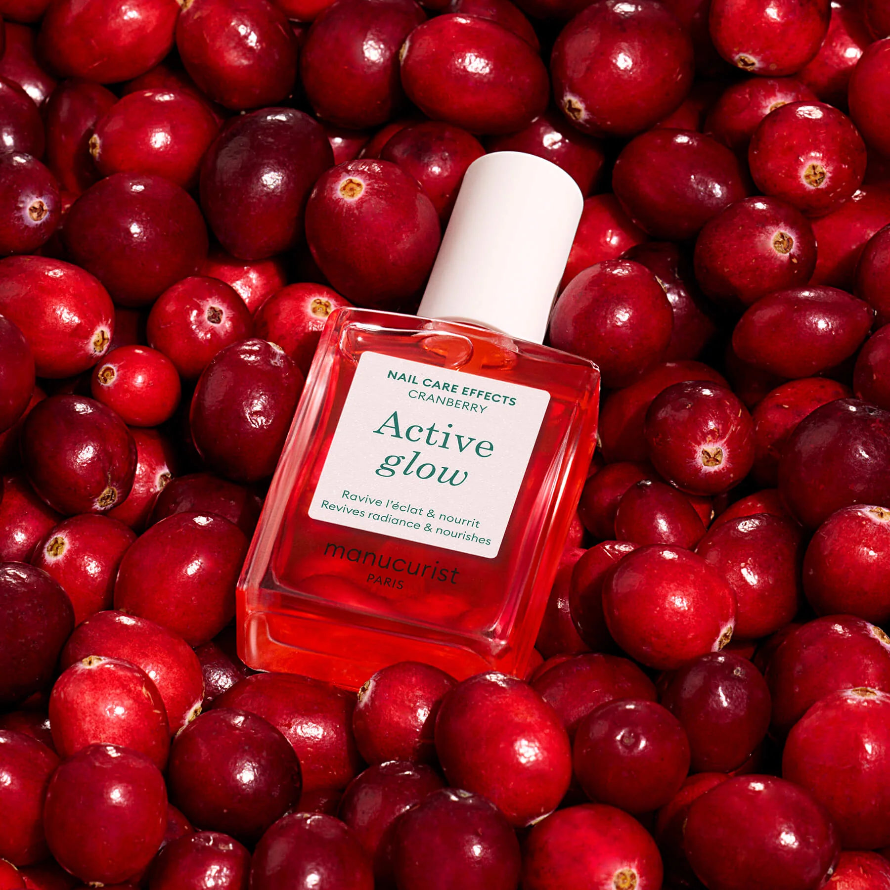 Лак для нігтів ламких і пошкоджених Active Glow Manucurist Cranberry – лікувальне кольорове покриття з олією мигдалю для відновлення нігтів у кольоровий манікюр - Зображення 5