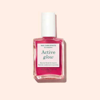 Лак для нігтів Active Glow Manucurist Blueberry – лікувальне кольорове покриття з олією мигдалю 15мл
