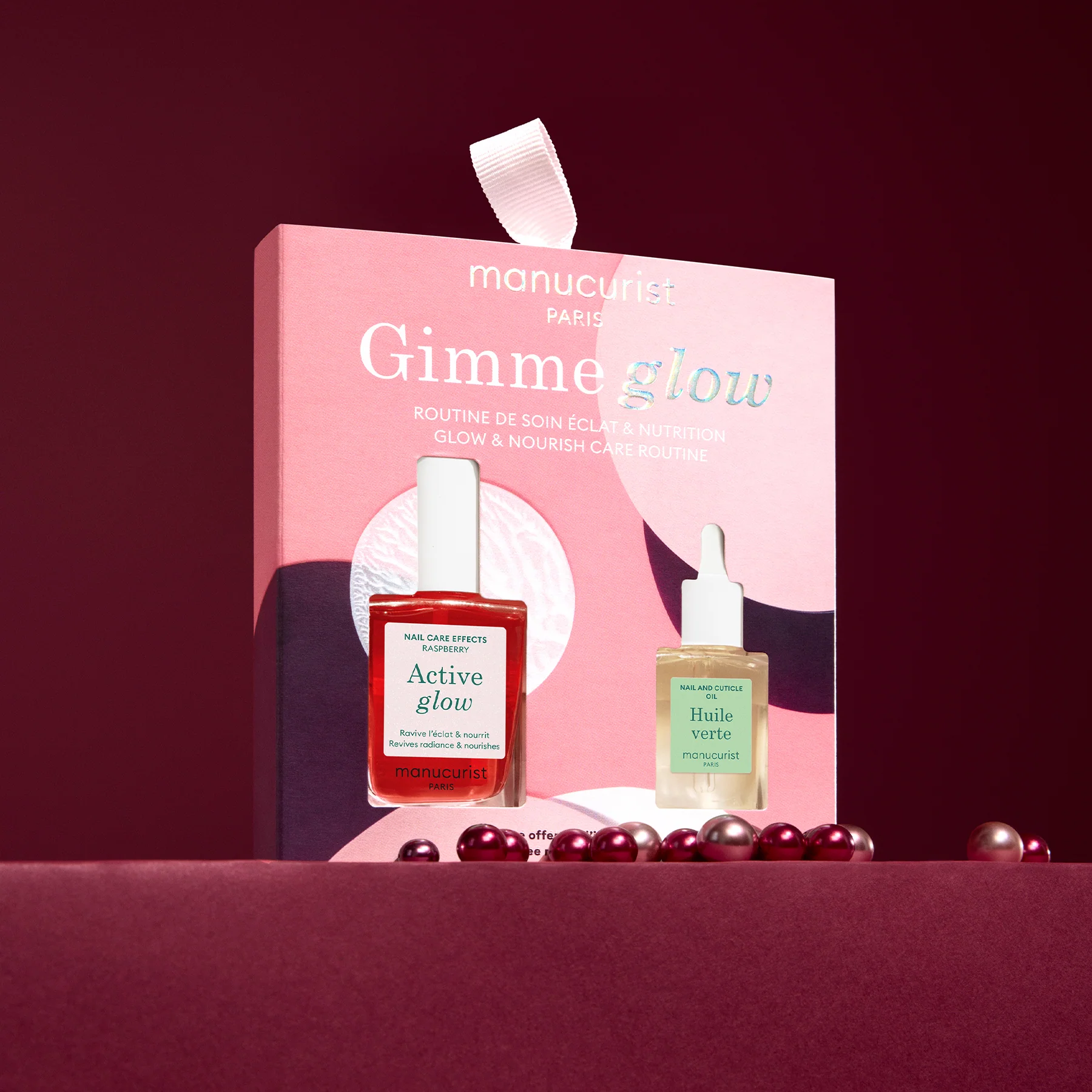Набір для сяючих нігтів Manucurist Active Glow Raspberry 15мл + Green Oil 8мл + фірмова пилочка + лак + олійка - Зображення 6