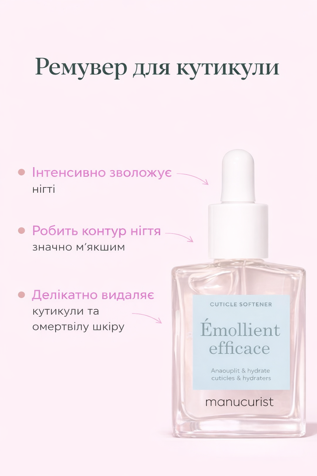 Лак для нігтів зміцнюючий, лікувальний, сироватка для кутикули, олійка для нігтів, пилочка, набір для манікюру Manucurist Active Glow Nail Polish, догляд за нігтями та кутикулою, пилка для кутикули, у кольоровий розовий манікюр, педикюр, все для манікюру
